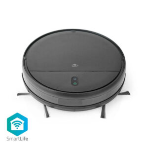 Nedis SmartLife Robot Pölynimuri | Navigointitapa: Satunnainen | Wi-Fi | Keräyssäiliön tilavuus: 0.2 l | Automaattinen lataus | Maksimi käyttöaika: 1.8 tuntia | Musta | Android™ / IOS